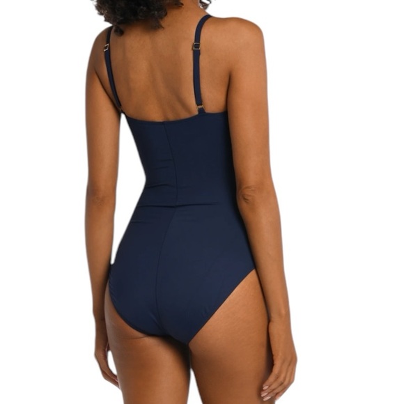 LA BLANCA island goddess INDIGO one piece swimsuit style LB0IG24 UPF 50+ NWT - Picture 3 of 12